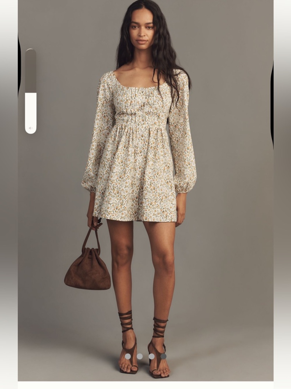 Anthropologie Long-Sleeve Corset A-Line Mini Dress